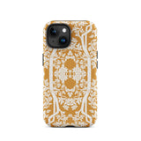 Aviary Orange Aesthetic Pattern Art Iphone Case 15 / Matte Floral Patterned Phone, Battle-tested Design, Cases Mobile