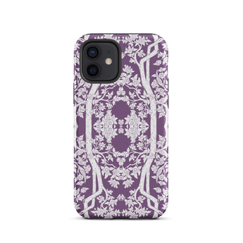 Aviary Purple Aesthetic Pattern Art Iphone Case 12 / Matte Purple Floral Patterned Phone Case Pattern Art Phone, Battle-tested Design, Cases