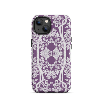 Aviary Purple Aesthetic Pattern Art Iphone Case 13 / Matte Purple Floral Patterned Phone Case Pattern Art Phone, Battle-tested Design, Cases