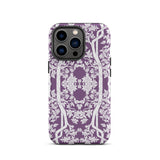 Aviary Purple Aesthetic Pattern Art Iphone Case 13 Pro / Matte Purple Floral Patterned Phone Case Pattern Art Phone, Battle-tested Design,