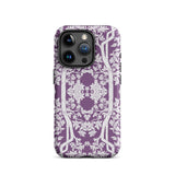 Aviary Purple Aesthetic Pattern Art Iphone Case 15 Pro / Matte Purple Phone Case Floral Tree Design Pattern Art Phone, Battle-tested