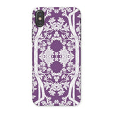Aviary Purple Aesthetic Pattern Art Iphone Case x / Matte Decorative Phone Case Purple Background Intricate White Floral Pattern Art Phone,