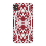 Aviary Red Aesthetic Pattern Art Iphone Case x / Matte Decorative Phone Case Intricate Red White Floral Pattern Art Phone, Battle-tested
