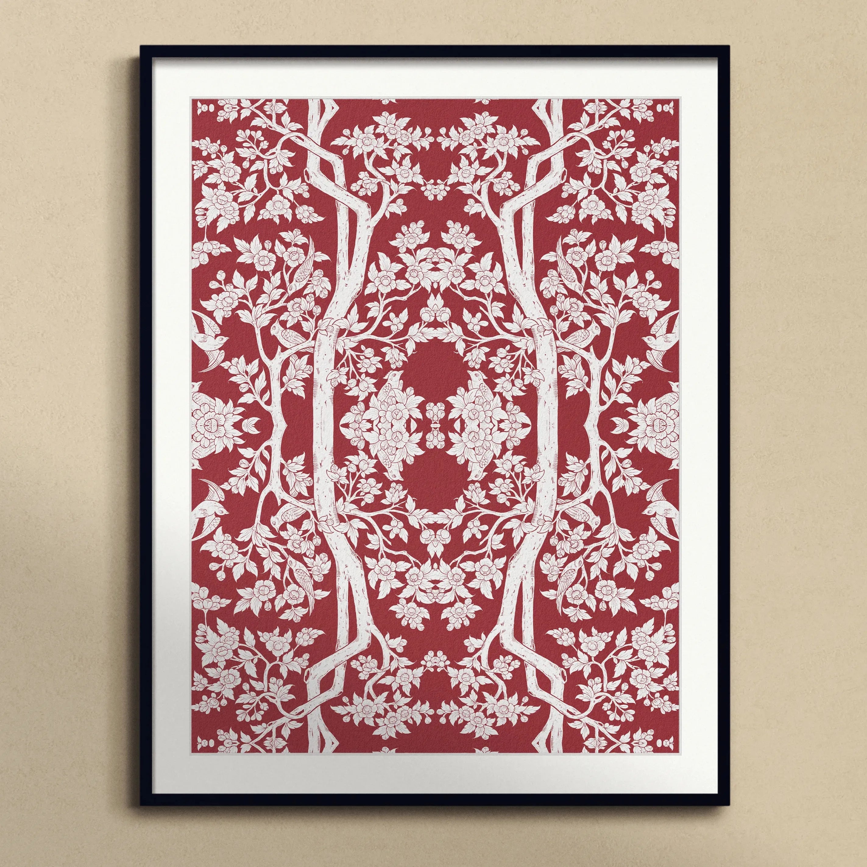 Aviary Red Framed & Mounted Print - Posters Prints & Visual Artwork - Aesthetic Art