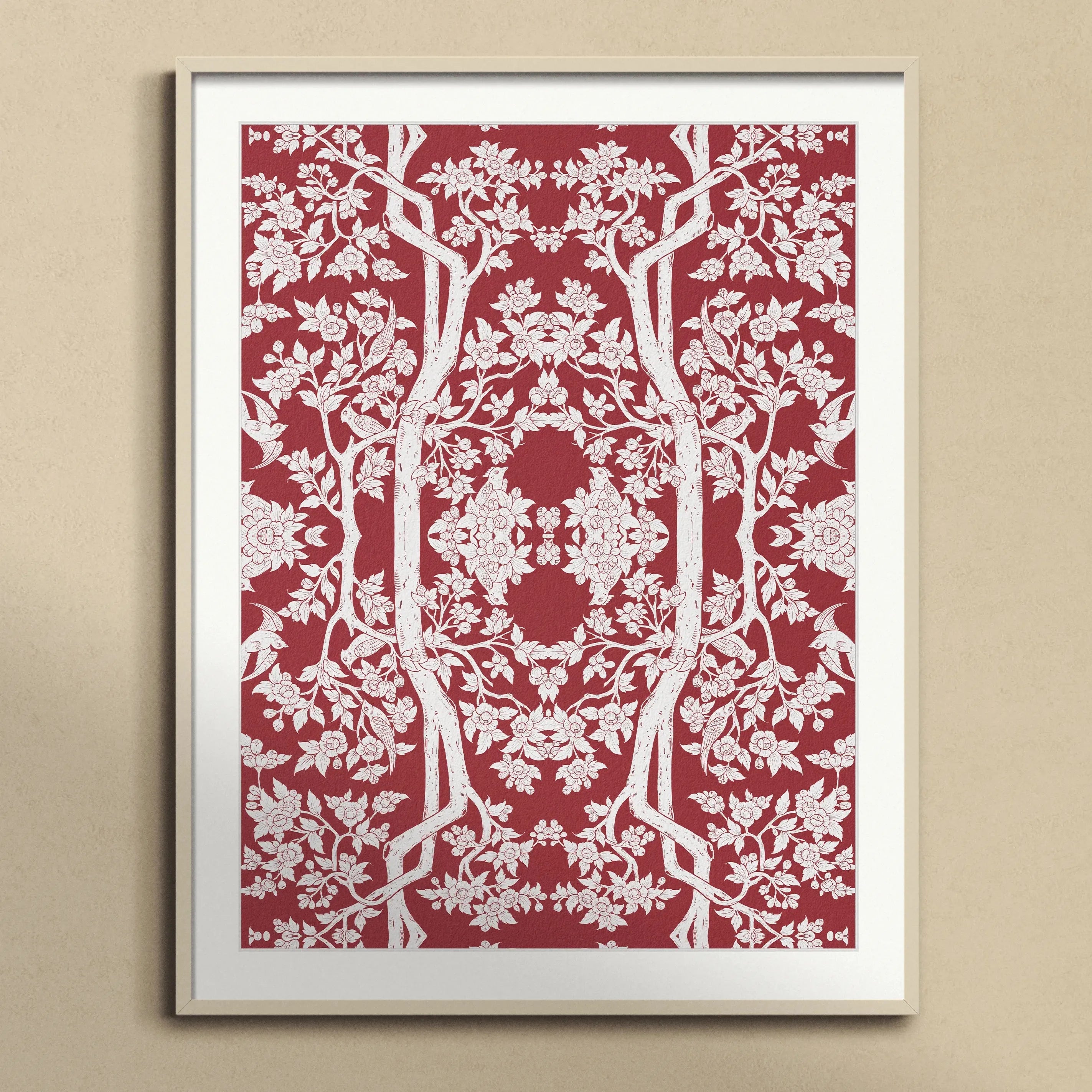 Aviary Red Framed & Mounted Print - Posters Prints & Visual Artwork - Aesthetic Art
