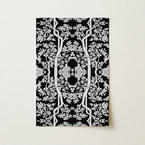 Aviary - Thai Aesthetic Pattern Art Print / Canvas, Fine Art Paper, Aviary Black, Bold Statements