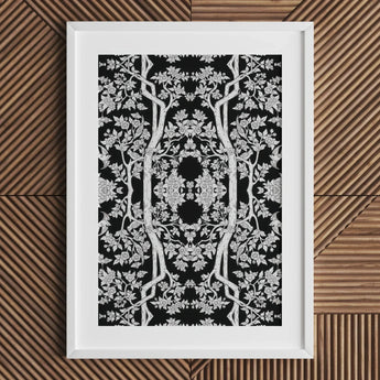 Aviary - Thai Aesthetic Pattern Art Print / Canvas, Fine Art Paper, Aviary Black, Bold Statements
