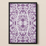 Aviary - Thai Aesthetic Pattern Art Print / Canvas Purple White Floral Tree Black Fine Paper, Bold Statements Prints