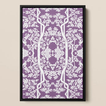 Aviary - Thai Aesthetic Pattern Art Print / Canvas Purple White Floral Tree Black Fine Paper, Bold Statements Prints