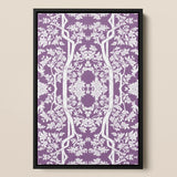 Aviary - Thai Aesthetic Pattern Art Print / Canvas Purple White Floral Tree Black Fine Paper, Bold Statements Prints