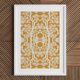 Aviary - Thai Aesthetic Pattern Art Print / Canvas White-framed Intricate Symmetrical Floral Tree Design Fine Paper, Black, Bold Statements