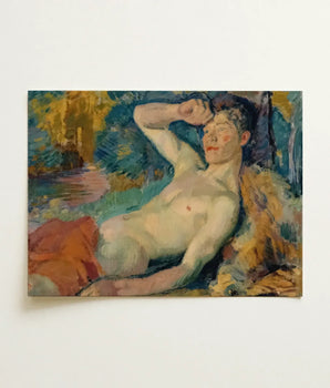 Rectangular Canvas Print Nude Male Figure Impressionistic Style Magnus Enckell, Homosexual Art, Luminous Dance