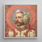 Axel - Gay German Astronaut Art Print / Canvas Framed Portrait Man Ornate Cream-colored Space Attire Gold, Aesthetic, Gayest Prints