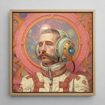 Axel - Gay German Astronaut Art Print / Canvas Framed Portrait Man Ornate Vintage-style Suit Gold, Aesthetic, Gayest Prints