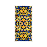 Ayodhya - Thai Mosaic Art Print / Canvas Ornate Floral Pattern Yellow Gold Designs Deep Blue Mesmerizing, Traditional Design, Kitschy
