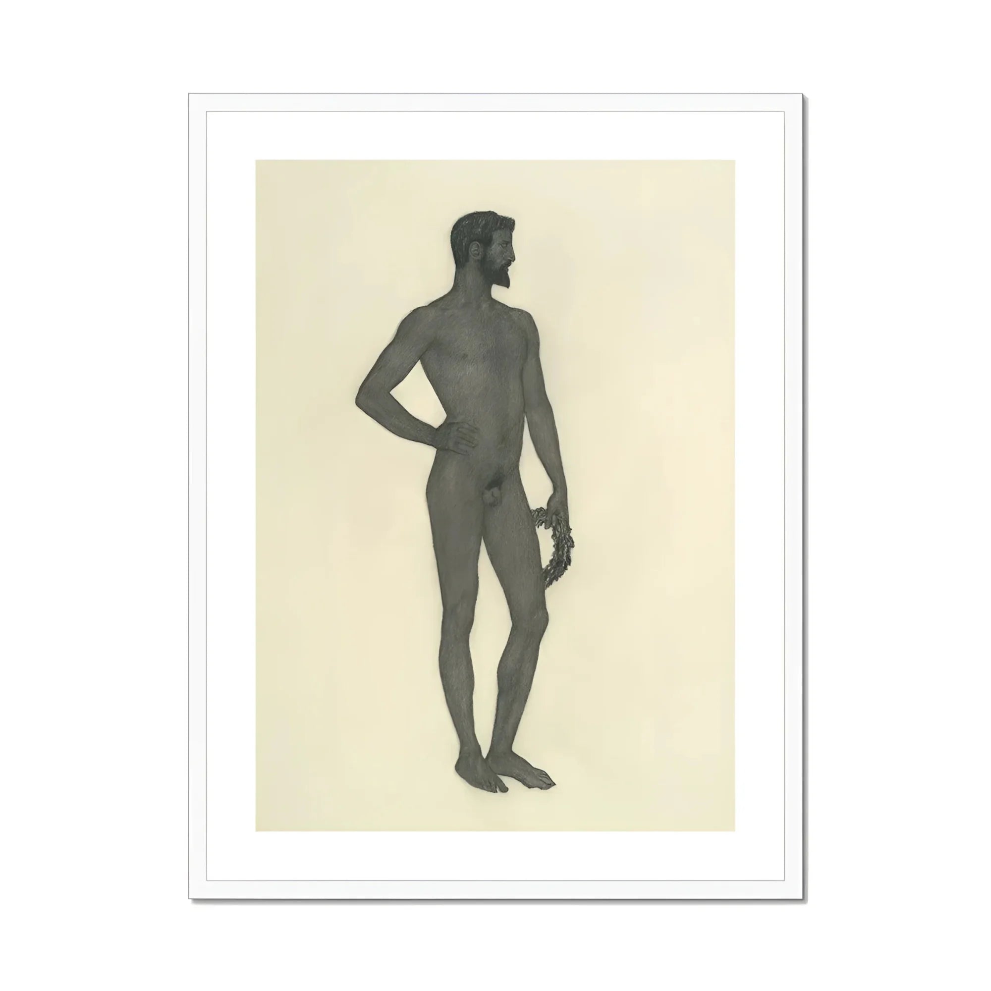 Sieger - Sascha Schneider Fine Art Print, Framed Nude Male Figure