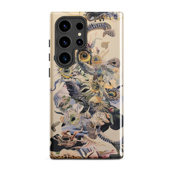 Babel - Surreal Botanical Alien Art Phone Case Samsung Galaxy S24 Ultra / Gloss Beige Phone Case Adorned Detailed Vintage-style