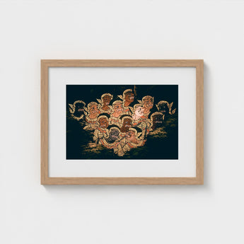 Babes in the Woods - Traditional Thai Myth Art Print / Canvas Ramayana’s Enchanted Realm, Mythological Artistry, Spellbinding Tableau Prints