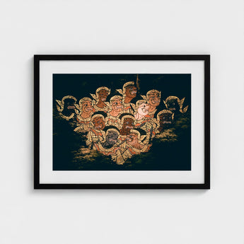 Babes in the Woods - Traditional Thai Myth Art Print / Canvas Ramayana’s Enchanted Realm, Mythological Artistry, Spellbinding Tableau Prints