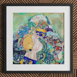 Baby - Stampa Art Nouveau di Gustav Klimt / Tela, 12x12’’ / 31x31cm / Cornice Nera / Passe-partout, Poster, Stampe e Opere d’Arte Visiva, Toby Leon