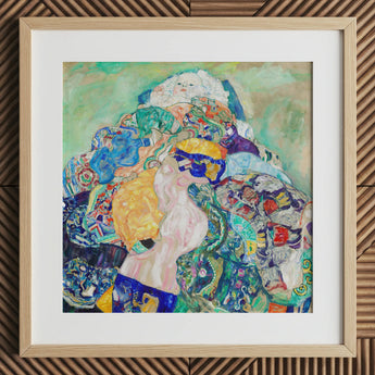 Baby - Stampa Art Nouveau di Gustav Klimt / Tela, 12x12’’ / 31x31cm / Cornice Naturale / Passe-partout, Poster, Stampe e Opere d’Arte Visiva, Toby Leon