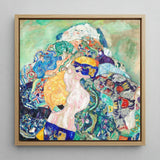 Baby - Gustav Klimt Art Nouveau Print / Canvas Vibrant Abstract Painting Light Wood Frame Depicts Figures Klimt’s, Epitomizes, Austrian