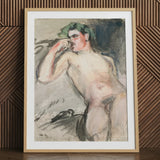 Bacchant - Magnus Enckell Nude Art Print / Canvas, 24x32’’ / 61x81cm / Natural Frame / Matboard, Posters Prints & Visual Artwork, Toby Leon