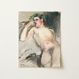 Bacchant - Magnus Enckell Nude Art Print / Canvas Soft Impressionistic Painting Male Figure Green Hair Hedonistic, Enckell’s, Fever Dream