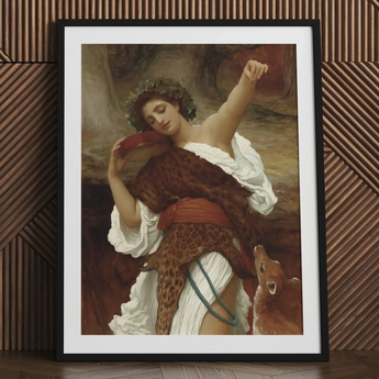 Bacchante - Frederic Leighton Kunstdruck / Leinwand, 24x32’’ / 61x81cm / Schwarzer Rahmen / Passepartout, Poster, Drucke & visuelle Kunstwerke, Toby Leon