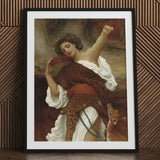Bacchante - Frederic Leighton Art Print / Canvas Black-framed Classical Painting Woman White Leopard-print, Sapphic Hedonistic, Grace Prints