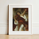 Bacchante - Frederic Leighton Art Print / Canvas White-framed Classical Painting Woman White Brown, Sapphic Hedonistic, Grace Prints