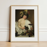Bacchus - Caravaggio Art Print / Canvas, 12x16’’ / 31x41cm / Natural Frame / Matboard, Posters Prints & Visual Artwork, Toby Leon