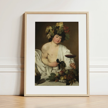 Bacchus - Caravaggio Art Print / Canvas, 12x16’’ / 31x41cm / Natural Frame / Matboard, Posters Prints & Visual Artwork, Toby Leon