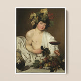 Bacchus - Caravaggio Art Print / Canvas, 12x16’’ / 31x41cm / White Frame, Posters Prints & Visual Artwork, Toby Leon