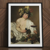 Bacchus - Caravaggio Art Print / Canvas, 24x32’’ / 61x81cm / Black Frame / Matboard, Posters Prints & Visual Artwork, Toby Leon