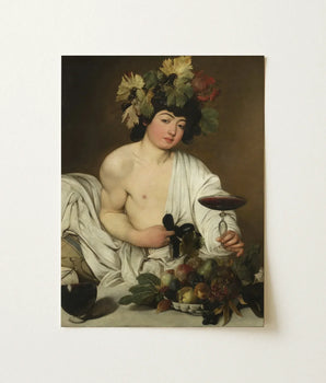 Classical Oil Painting Young Nude Figure Adorned Crown Roman Studio Model, Companion Mario Minniti, Caravaggio Wine, God, Art, Print,