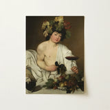Bacchus - Caravaggio Art Print / Canvas Classical Oil Painting Young Nude Figure Adorned Crown Roman Studio Model, Companion Mario Minniti,