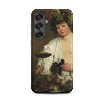 Bacchus - Caravaggio Baroque God Phone Case Samsung Galaxy S25 Plus / Matte Phone Case Classical Painting Young Woman White Robes