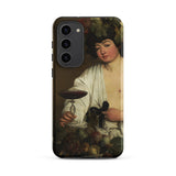 Bacchus - Caravaggio Baroque God Samsung Case, Galaxy S23 Plus / Matte, Smartphone Case Renaissance-style Painting Figure Goblet Fruit