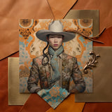 Baihu - Gay Chinese Cowboy Art Print / Canvas Detailed Portrait Painting Person Wide-brimmed White Hat Patterned Gay Chinese Cowboy, Cowboy