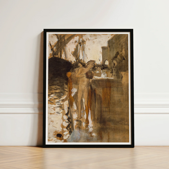 Framed Art Print Painterly Impressionistic Scene Nude Figures Two Bathers, Standing, John Singer, Sargent