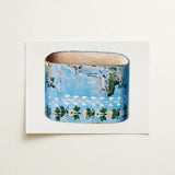 Bandbox - Charles Caseau Decorative Art Print / Canvas Vintage Blue Ceramic Napkin Ring Delicate Floral Leaf, Captivating, Bygone Era Prints