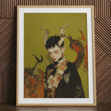 Baphomet’s Bastard - Gay Demon Art Print / Canvas Wooden Framed Artwork Dark Figure Vibrant Abstract Elements Gay Demon Child, Twisted