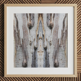 Barking Mad 3 - Trippy Tree Trunk Art Print / Canvas, 12x12’’ / 31x31cm / Natural Frame / Matboard, Posters Prints & Visual Artwork, Toby