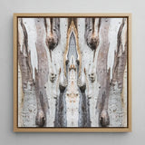 Barking Mad 3 - Trippy Tree Trunk Art Print / Canvas Square-framed Abstract Artwork Symmetrical Mirrored Design Textured Mad’s Striking