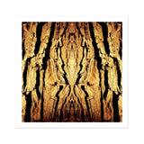 Barking Mad - Trippy Tree Trunk Art Print / Canvas Mirrored Pattern Golden Tree Bark Deep Vertical Ridges Trippy Trunk, Australian