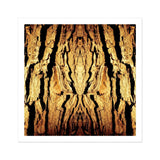 Barking Mad - Trippy Tree Trunk Art Print / Canvas Mirrored Pattern Golden Bark Deep Vertical Ridges, Australian, Mesmerizing Abstract