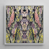 Barking Mad too - Trippy Tree Trunk Art Print / Canvas Square-framed Abstract Artwork Symmetrical Kaleidoscopic Pattern Bark Transports,