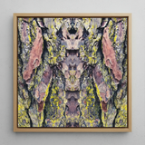 Barking Mad too - Trippy Tree Trunk Art Print / Canvas Square-framed Artwork Symmetrical Abstract Composition Tree Bark Textured Barking