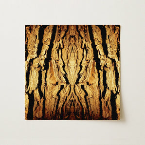 Barking Mad - Trippy Tree Trunk Art Print / Canvas Square Canvas Print Symmetrical Mirrored Design Textured Tree Trippy Trunk, Australian